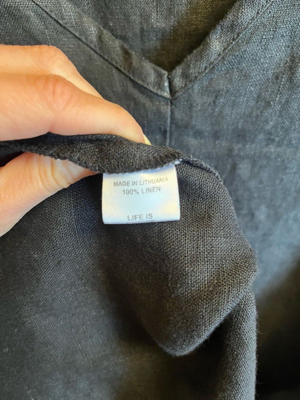 Flax Black Linen V-Neck Maxi Dress - Picture 3 of 4